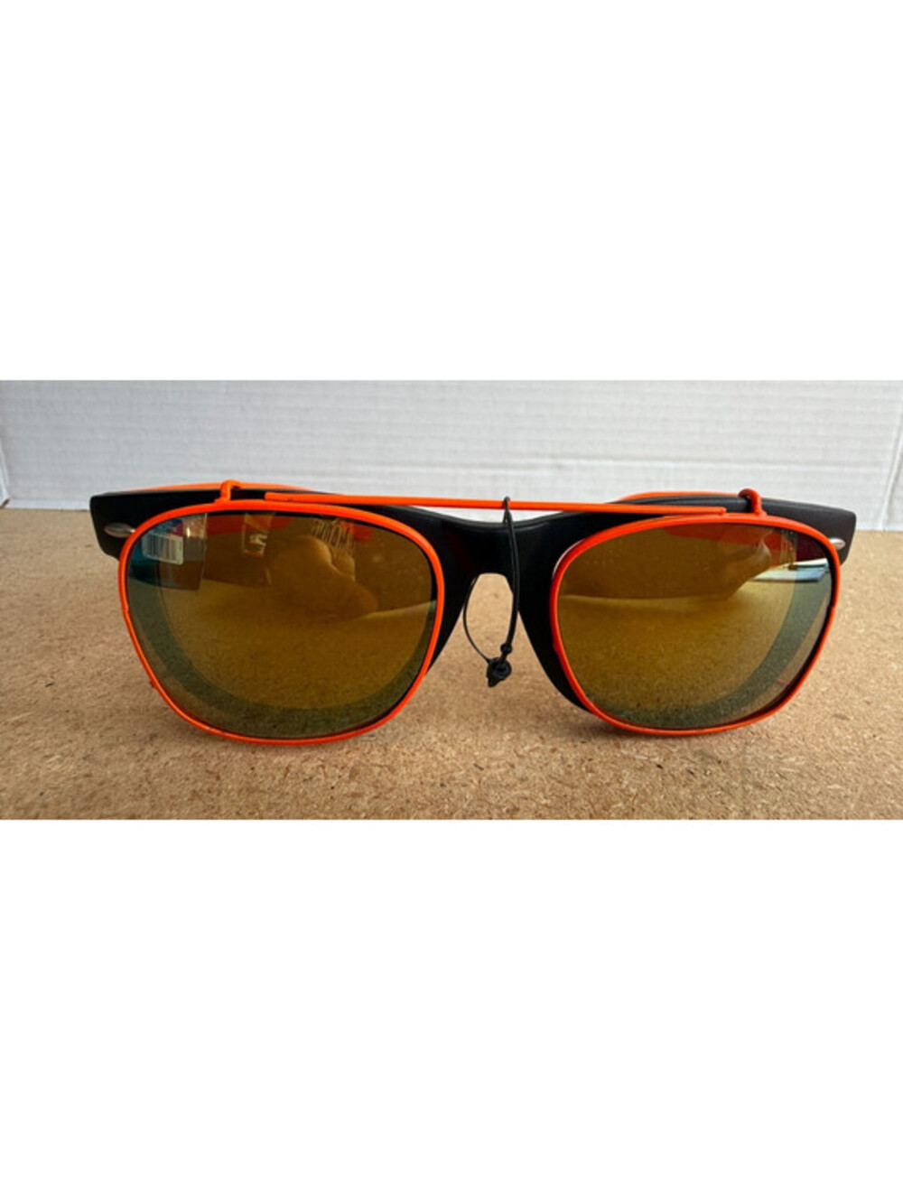 VTG Opti Ray Clip On Sunglasses Black/Orange Frame